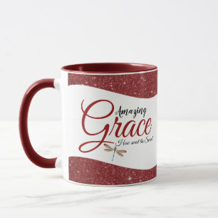 Amazing Grace red glitter Mug