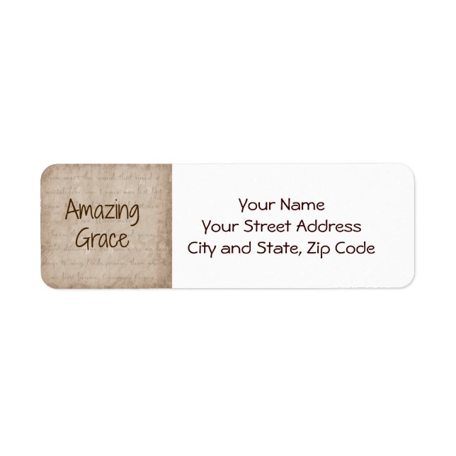 Amazing Grace Return Address Label (Front)