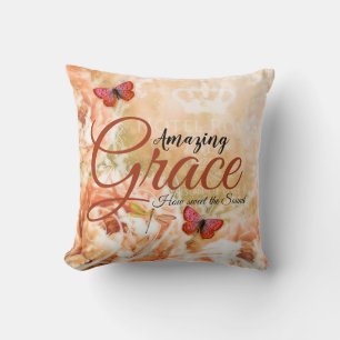 Amazing Grace Soft peach floral  Cushion