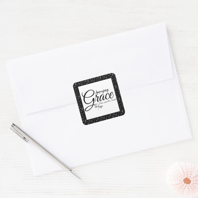Amazing Grace  Square Sticker (Envelope)