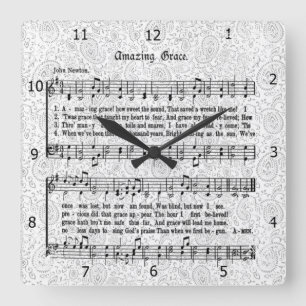 AMAZING GRACE SQUARE WALL CLOCK