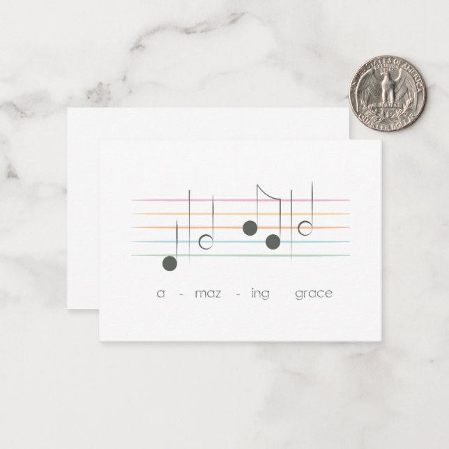 Amazing Grace Tiny Note Card (Front/Back In Situ)