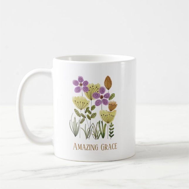 Amazing Grace Wildflowers Coffee Mug (Left)
