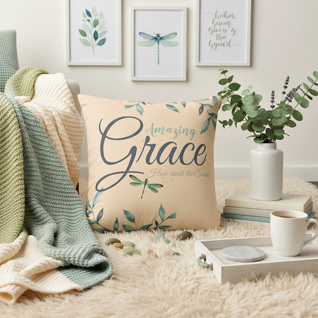 Amazing grace with leaves cushion (Creator Uploaded)