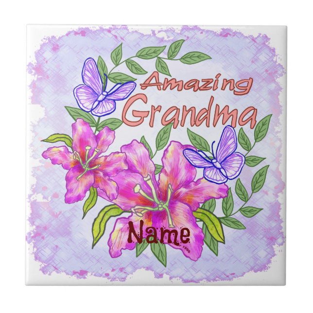 Amazing Grandma  Ceramic Tile (Front)