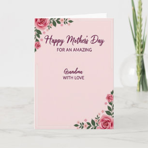 Amazing Grandma Rose Mothers Card