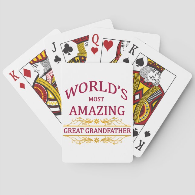 Amazing Great Grandfather Playing Cards (Back)