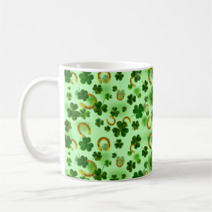 Amazing Green Clover, Horseshoe, Good Lock Coffee Mug