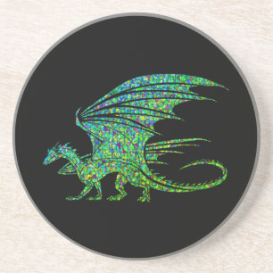Amazing Green Dragon Mosaic Coaster