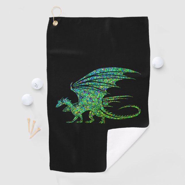 Amazing Green Dragon Mosaic  Golf Towel (InSitu)