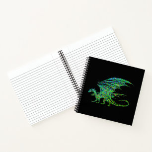 Amazing Green Dragon Mosaic  Notebook