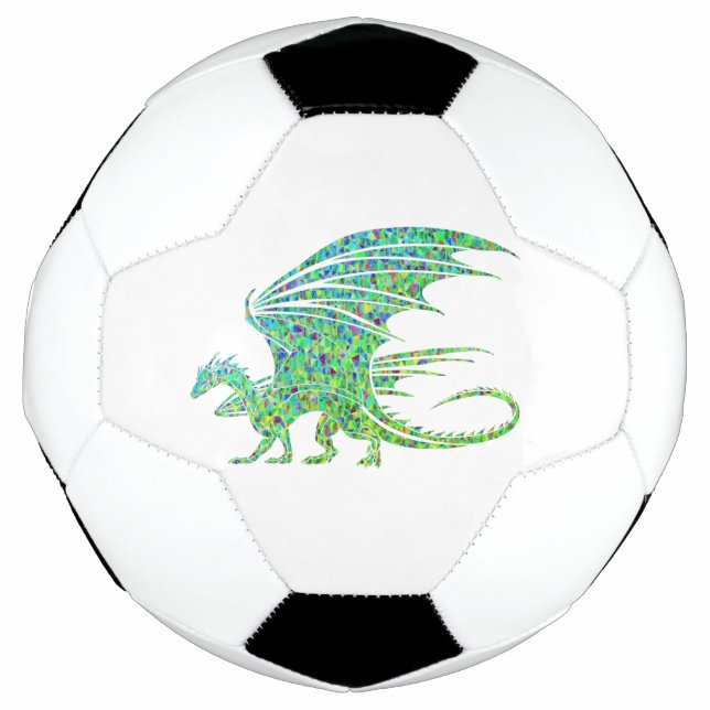Amazing Green Dragon Mosaic  Soccer Ball (Front)