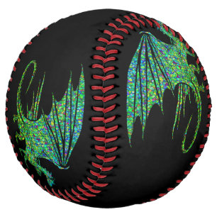 Amazing Green Dragon Mosaic Softball