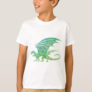 Amazing Green Mosaic Dragon  T-Shirt