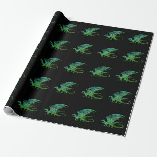 Amazing Green Mosaic Dragon  Wrapping Paper