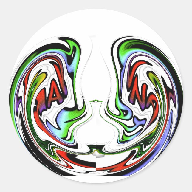 Amazing Hakuna Matata Whirl Art Print Classic Round Sticker (Front)