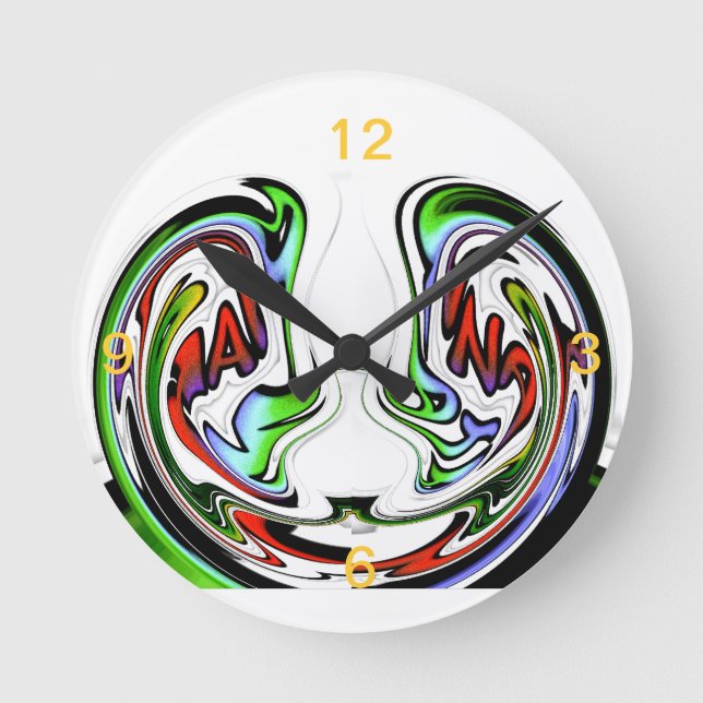 Amazing Hakuna Matata Whirl Art Print Round Clock (Front)