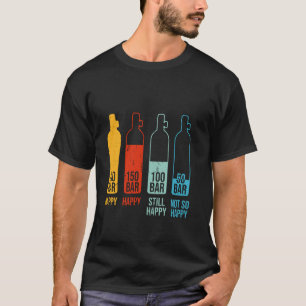Amazing Happy Scuba Diver Cylinder Pressure Levels T-Shirt