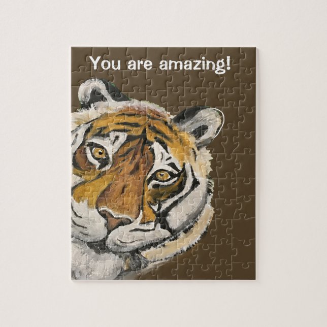 Amazing Happy Tiger  Face Template Jigsaw Puzzle (Vertical)