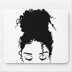 amazing high messy bun mouse pad