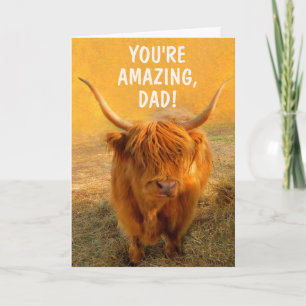 Amazing Highland Steer Father's Day Card