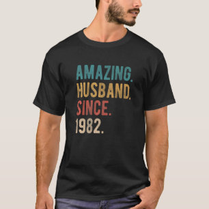 Amazing Husband Since 1982  40th Wedding Aniversar T-Shirt