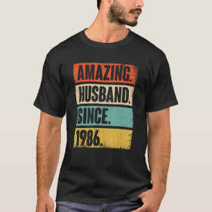 Amazing Husband Since 1986 36 Wedding Anniversary T-Shirt