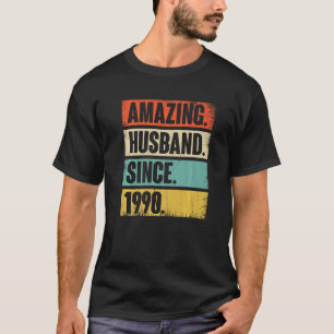 Amazing Husband Since 1990 32 Wedding Anniversary T-Shirt