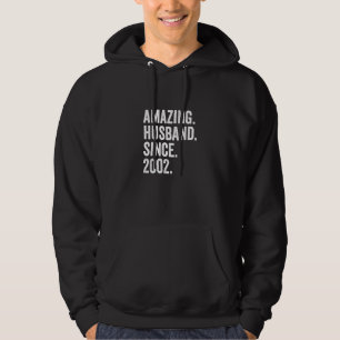 Amazing Husband Since 2002 20th Wedding Anniversar Hoodie