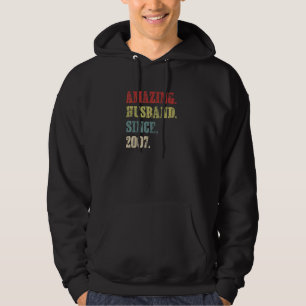 Amazing Husband Since 2007 15 Wedding Aniversary Hoodie