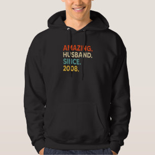Amazing Husband Since 2008 14 Wedding Aniversary Hoodie