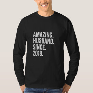 Amazing Husband Since 2018 4th Wedding Anniversary T-Shirt