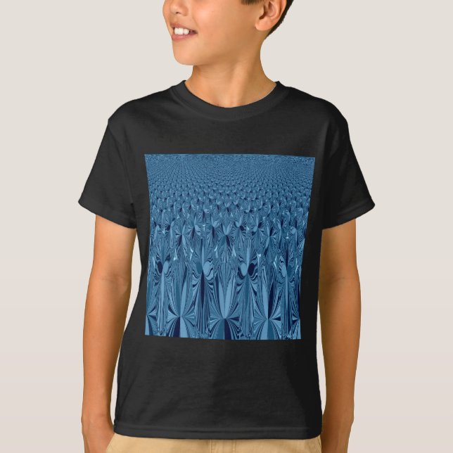 Amazing Iridescent Blue Kaleidoscope Art T-Shirt (Front)