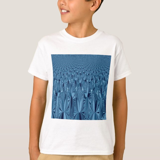 Amazing Iridescent Blue Kaleidoscope Art T-Shirt (Front)