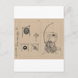 Amazing Japanese Archer Drawing circa 1878 Postcard