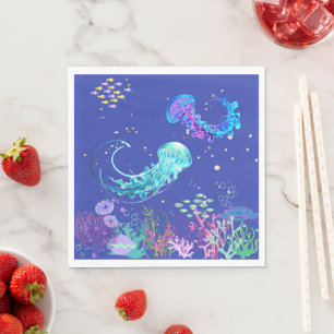 Amazing Jellyfish Underwater  Napkin