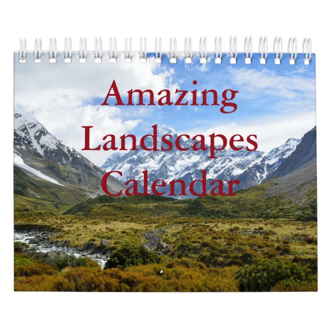 Amazing Landscapes Two Page, Small, White Calendar (Cover)