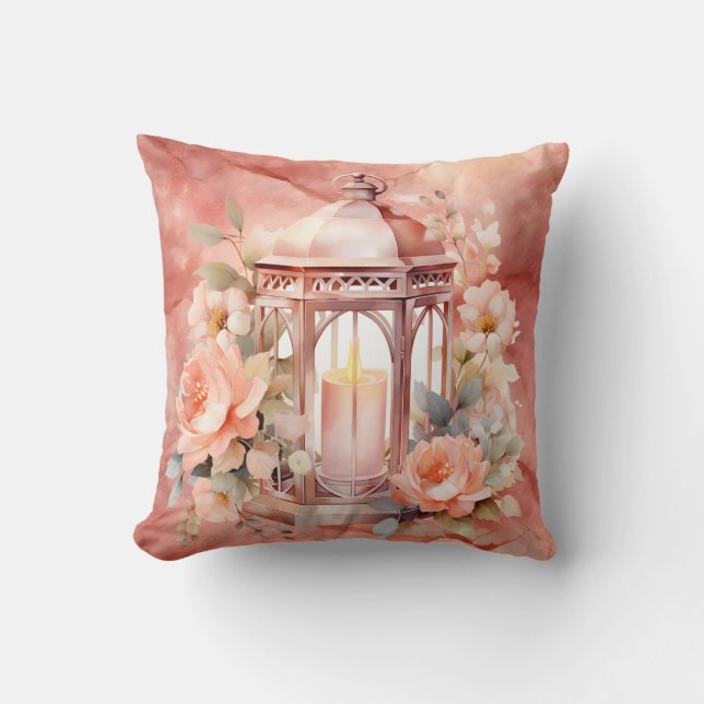 Amazing Light To My Path Rose Marble Throw Pillow (Front)