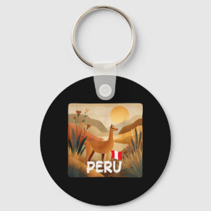 Amazing Llama in Peru Colours Costume Key Ring