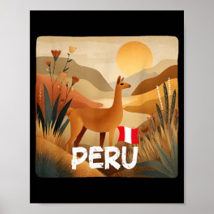Amazing Llama in Peru Colours Costume Poster