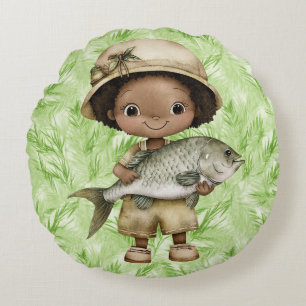 Amazing Loaves and Fishes Round Throw Pillow