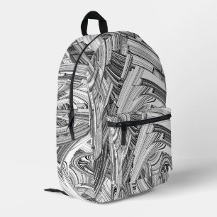 Amazing Looking Calamity Black and White Printed Backpack