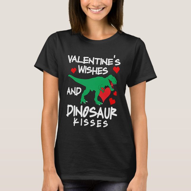 Amazing love apparel heart wishes and dinosaur kis T-Shirt (Front)