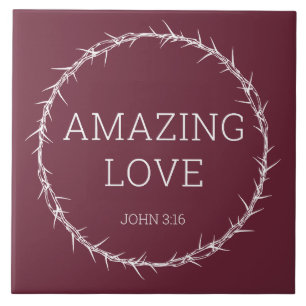 Amazing Love – Jesus Christ Easter Crown of Thorns Ceramic Tile