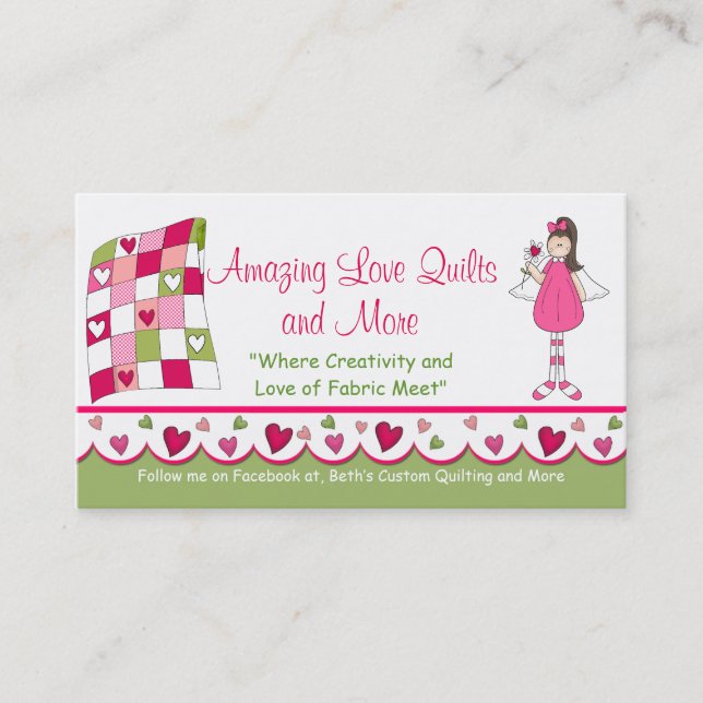 Amazing Love Quilt 2 Custom Business Card (Front)