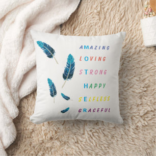 Amazing Loving Strong Happy Mother Feathers Cushion