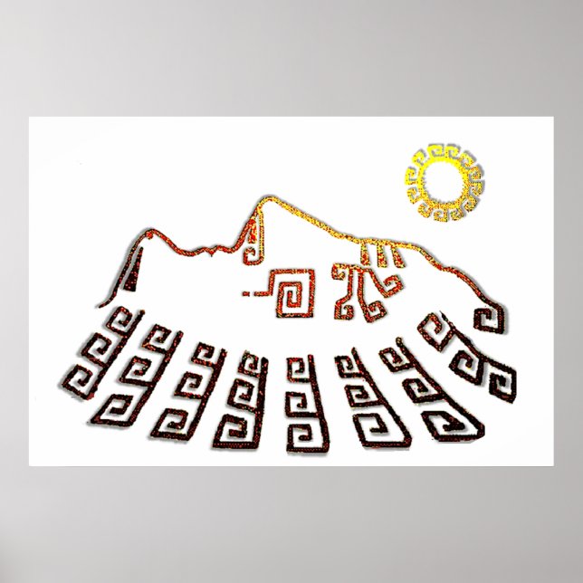 Amazing Machu_Picchu Cusco Peru Drawing Poster (Front)