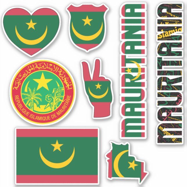 Amazing Mauritania Shapes National Symbols (Front)