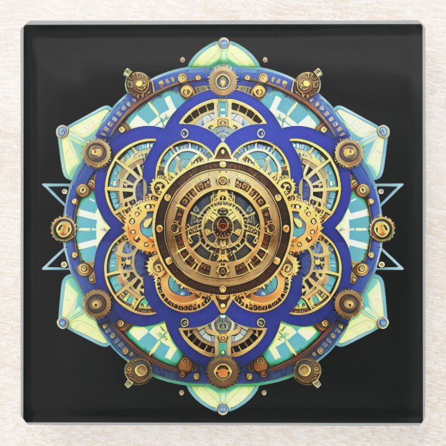 Amazing Mechanical Clock Glass Coaster (Front)