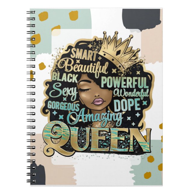 Amazing Melanin Black Queen Women Mum Notebook (Front)